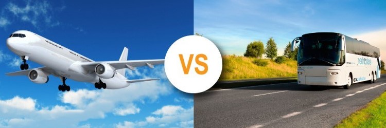 مقایسه اتوبوس و هواپیما
